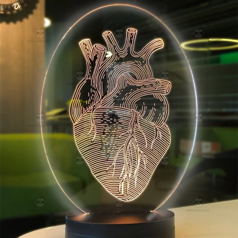 Lampada LED personalizzata a forma di cuore