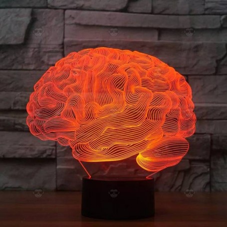 lampada a forma di cervello, colore arancione