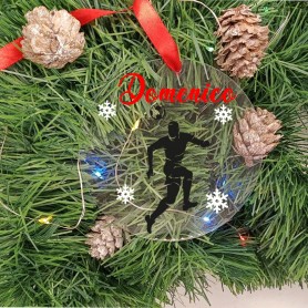 Sfera di Natale Passione Calcio Personalizzabile Trasparente