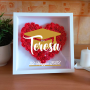 Cornice 3D Cuore di Rose con Tocco Laurea