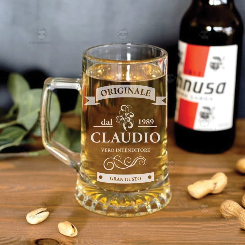 GFD Boccale Birra Personalizzato Con Foto - Capacità 0,5 Litri Ceramica Con Riga Oro - Foto 6