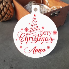 Pallina Merry Christmas Personalizzabile con Nome