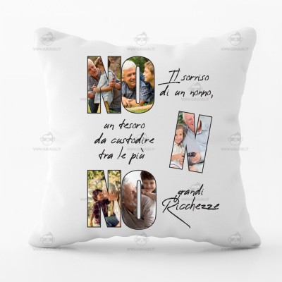 Cuscino Personalizzato con Foto e Frasi per il Nonno
