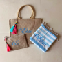 Kit Estate - Borsa Pochette e Telo Mare Personalizzati con Ricamo