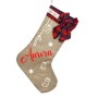 Calza Befana Personalizzata con Nome in Juta con Fiocco Tartan