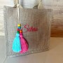Borsa Baby in Juta Personalizzabile con Nome Ricamato