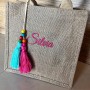 Borsa Baby in Juta Personalizzabile con Nome Ricamato