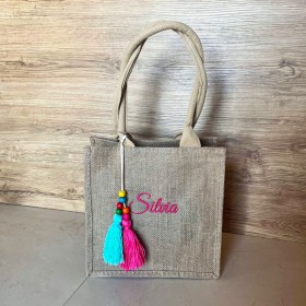 Borsa Baby in Juta Personalizzabile con Nome Ricamato