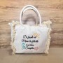 Borsa Mare Donna con Frange – Personalizzabile con Frase Ricamata