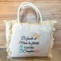 Borsa Mare Donna con Frange – Personalizzabile con Frase Ricamata