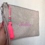 Pochette Donna in Juta Personalizzabile con Nome Ricamato