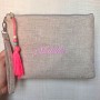 Pochette Donna in Juta Personalizzabile con Nome Ricamato