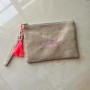 Pochette Donna in Juta Personalizzabile con Nome Ricamato