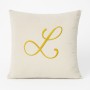 Cuscino in Velluto Beige Personalizzato con Iniziale