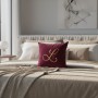 Cuscino in Velluto Bordeaux Personalizzato con Iniziale in Oro