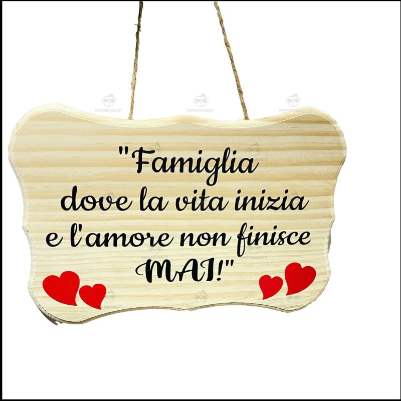 Targhetta In Legno Personalizzabile Per Porta - Con Corda In Canapa, Ideale Per Cognome, Nome O Frasi - Per Casa, Natale O Feste - Foto 9