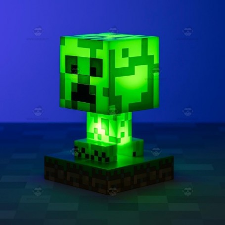 Minecraft Creeper Icon Lamp - Lampada Creeper Minecraft Verde